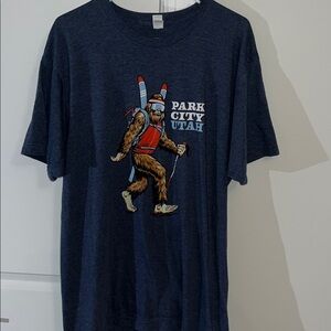 Park City Resort UT Utah snowboard ski Sasquatch Blue T shirt XL Ski Patrol Soft